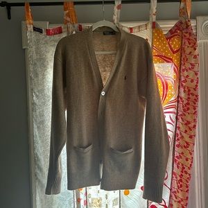 tan polo by ralph lauren xl cardigan sweater